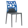 Стілець Papatya Ego-Rock антрацит сидіння, верх прозоро-синій