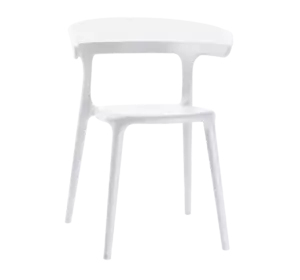 Крісло Papatya Luna біле сидіння, верх білий