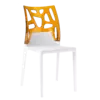 Стілець Papatya Ego-Rock біле сидіння, верх прозоро-помаранчевий