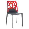 Стілець Papatya Ego-Rock антрацит сидіння, верх прозоро-червоний