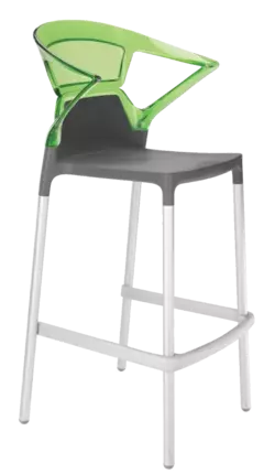 Барне крісло Papatya Ego-K антрацит сидіння, верх прозоро-зелений