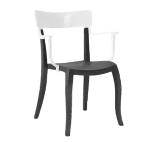 Крісло Papatya Hera-K чорне сидіння, верх білий