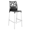 Барний стілець Papatya Ego-Rock антрацит сидіння, верх прозоро-димчастий