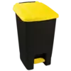 Бак для сміття з педаллю Planet 70 л чорний - жовтий