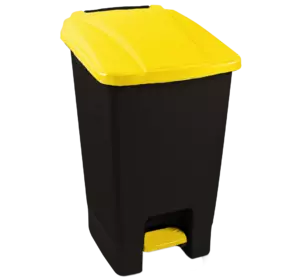 Бак для сміття з педаллю Planet 70 л чорний - жовтий