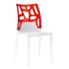 Стілець Papatya Ego-Rock біле сидіння, верх прозоро-червоний