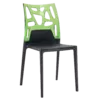 Стілець Papatya Ego-Rock чорне сидіння, верх прозоро-зелений