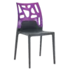 Стілець Papatya Ego-Rock антрацит сидіння, верх прозоро-пурпурний