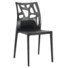 Стілець Papatya Ego-Rock чорне сидіння, верх прозоро-димчастий