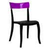 Стілець Papatya Hera-S чорне сидіння, верх прозоро-пурпурний