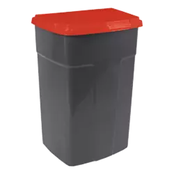 Бак сміттєвий 90л темно-сірий червоний
