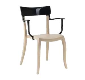 Крісло Papatya Hera-K пісочно-бежеве сидіння, верх чорний