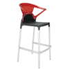 Барне крісло Papatya Ego-K чорне сидіння, верх прозоро-червоний
