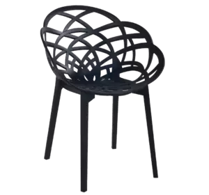 Крісло Papatya Flora матово-чорне сидіння, ніжки матові чорні