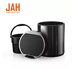 Сенсорне відро для сміття JAH 9 л кругле темно-срібний металік з внутрішнім відром