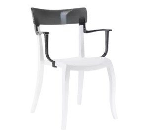 Крісло Papatya Hera-K біле сидіння, верх прозоро-димчастий