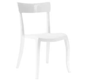 Стілець Papatya Hera-S біле сидіння, верх білий