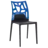 Стілець Papatya Ego-Rock чорне сидіння, верх прозоро-синій