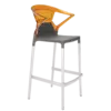 Барне крісло Papatya Ego-K антрацит сидіння, верх прозоро-помаранчевий