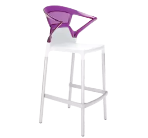 Барне крісло Papatya Ego-K біле сидіння, верх прозоро-пурпурний