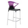 Барне крісло Papatya Ego-K чорне сидіння, верх прозоро-пурпурний