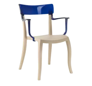 Крісло Papatya Hera-K пісочно-бежеве сидіння, верх прозоро-синій