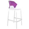 Барний стілець Papatya Ego-S біле сидіння, верх прозоро-пурпурний