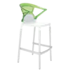 Барне крісло Papatya Ego-K біле сидіння, верх прозоро-зелений