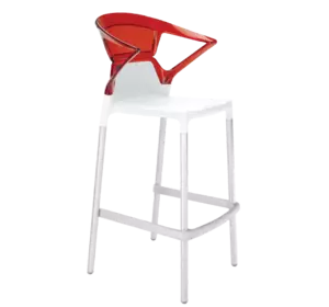 Барне крісло Papatya Ego-K біле сидіння, верх прозоро-червоний