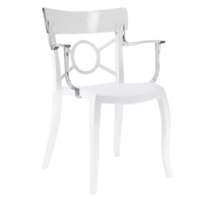 Крісло Papatya Opera-K сидіння біле, верх прозоро-чистий