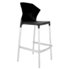 Барний стілець Papatya Ego-S чорне сидіння, верх чорний