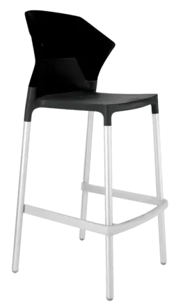 Барний стілець Papatya Ego-S чорне сидіння, верх чорний