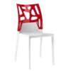 Стілець Papatya Ego-Rock біле сидіння, верх червоний