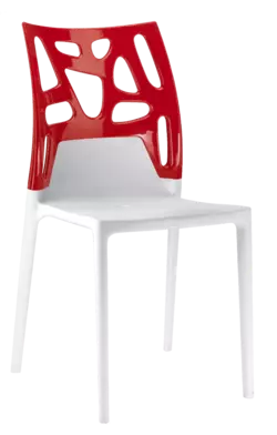 Стілець Papatya Ego-Rock біле сидіння, верх червоний