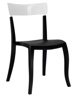 Стілець Papatya Hera-S чорне сидіння, верх білий