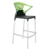 Барне крісло Papatya Ego-K чорне сидіння, верх прозоро-зелений