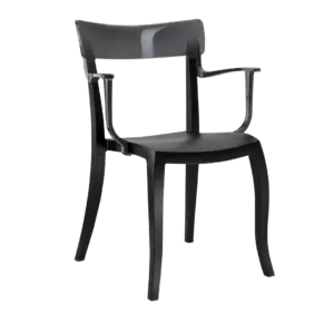 Крісло Papatya Hera-K чорне сидіння, верх прозоро-димчастий