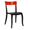 Стілець Papatya Hera-S чорне сидіння, верх прозоро-червоний