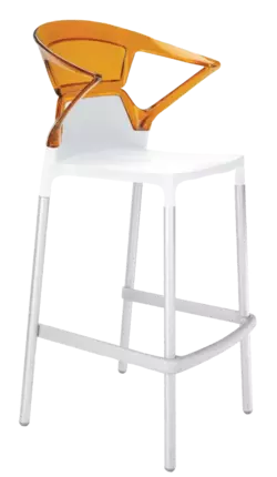 Барне крісло Papatya Ego-K біле сидіння, верх прозоро-помаранчевий