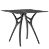 Стіл Tilia Ivy-L 90 х 90 см стільниця чорний мармур ніжки чорні