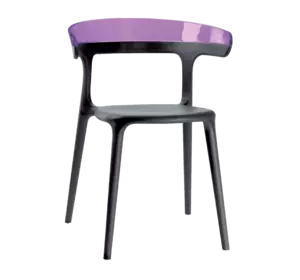 Крісло Papatya Luna антрацит сидіння, верх прозоро-пурпурний