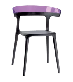 Крісло Papatya Luna антрацит сидіння, верх прозоро-пурпурний