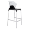 Барний стілець Papatya Ego-S чорне сидіння, верх прозоро-чистий