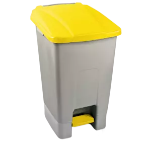 Бак для сміття з педаллю Planet 70 л сіро-жовтий