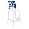 Барний стілець Papatya Ego-Rock біле сидіння, верх прозоро-синій