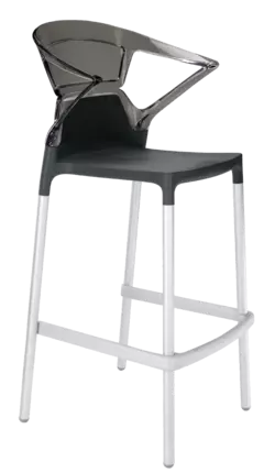 Барне крісло Papatya Ego-K чорне сидіння, верх прозоро-димчастий