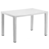 Стіл Tilia Antares 80x120 см стільниця зі скла, ніжки пластикові біла слонова кістка