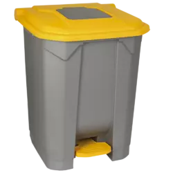 Бак для сміття з педаллю Planet 50 л сіро-жовтий