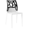 Стілець Papatya Ego-Rock біле сидіння, верх чорний