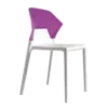 Стілець Papatya Ego-S біле сидіння, верх прозоро-пурпурний